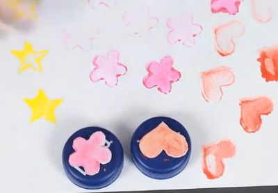 DIY橡皮章玩具|废瓶盖重新利用做幼儿园作业橡皮章