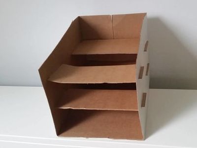 使用打印纸箱子做办公室资料架教程