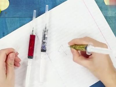 自制闪亮亮针管圆珠笔DIY图解教学