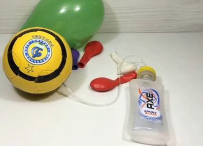 用塑料瓶DIY气球足球篮球打气筒