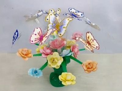 废瓶子DIY蝶恋花新年盆栽摆件