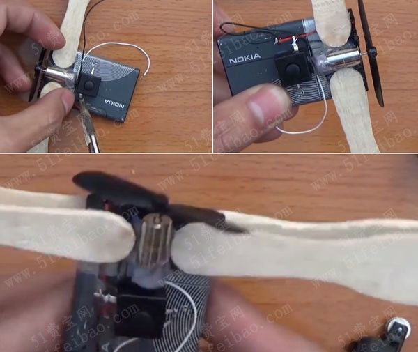 利用旧手机的电池做电动螺旋桨飞机