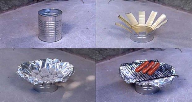 利用废铁罐做小型烧烤架教程/视频