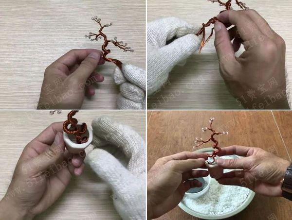 5,最终成品,小小的一棵铜丝树,不用你去照顾,不会枯萎生虫,把它放在