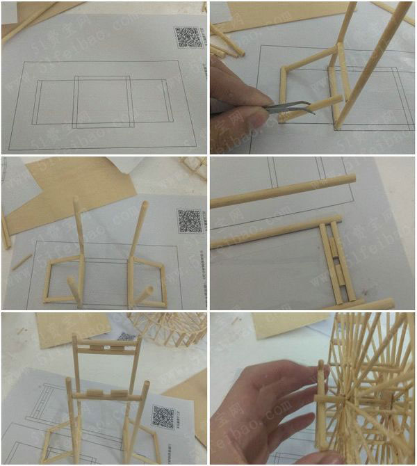 如何用竹签制作水车模型