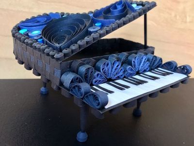 纸艺教程:精美的DIY衍纸钢琴手工艺