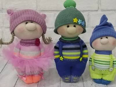 diy袜子人偶教程,卡哇伊冬装娃娃的制作