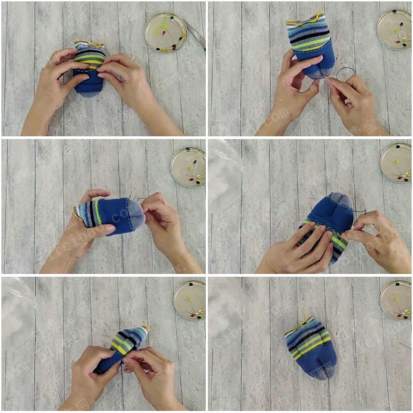 diy袜子人偶教程卡哇伊冬装娃娃的制作