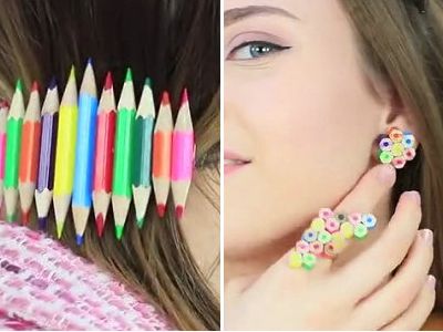 怎样做DIY可爱的铅笔头首饰（耳钉、戒指和发夹）