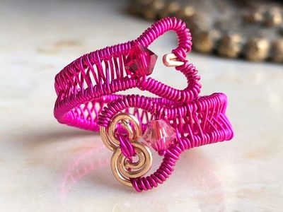 超美DIY金属绕线编织戒指教程