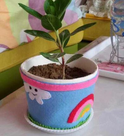 方便面桶废物再利用|方便面桶改造彩虹花盆