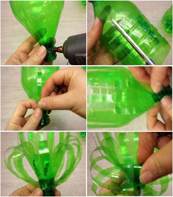 如何DIY好看塑料瓶剪纸花朵盆景