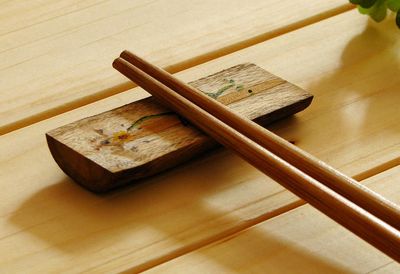 废树枝手工制作田园风彩绘唯美筷架