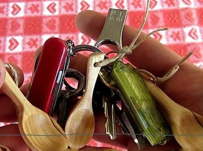 实心树木DIY刻钥匙圈木勺子