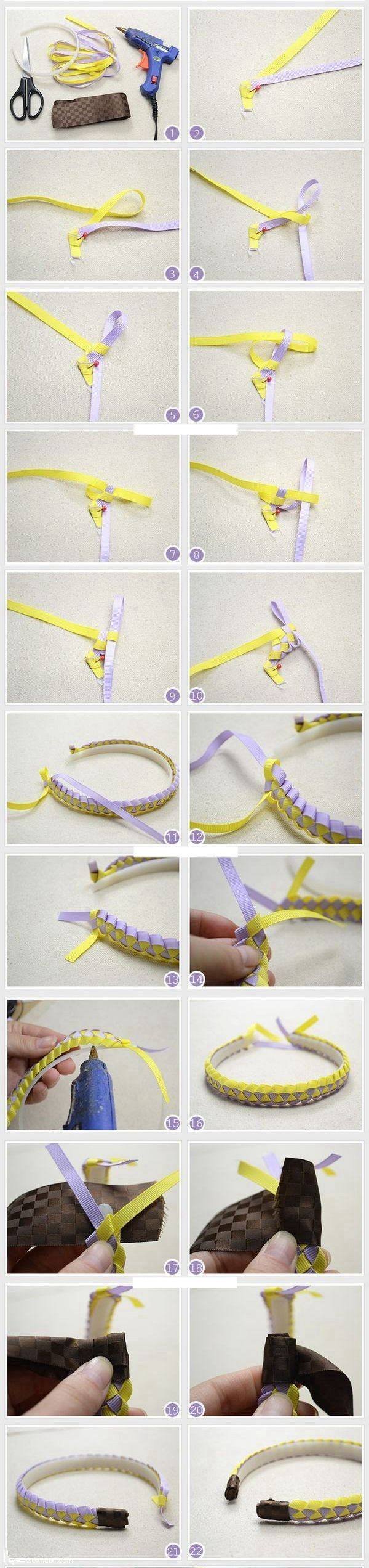 生活的创意DIY，编织带怎么做漂亮的发饰发箍