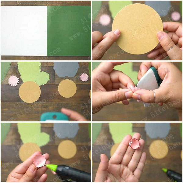手工纸艺教程，彩色卡纸DIY仿真仙人掌盆栽