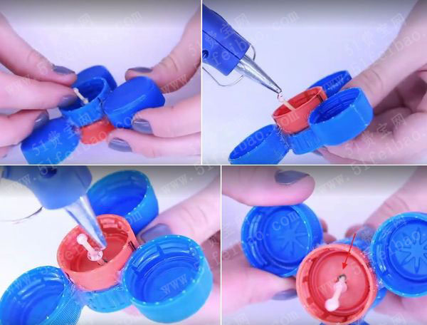 利用几分钟做个暑假玩具塑料瓶盖陀螺