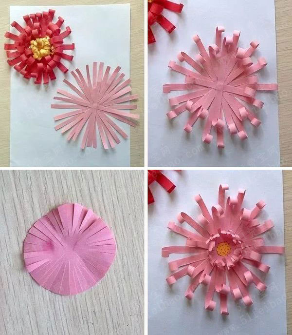 diy过年鲜花创意手工好看的纸艺菊花拼贴画制作教学