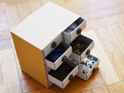 火柴盒DIY串珠珠子收纳小柜