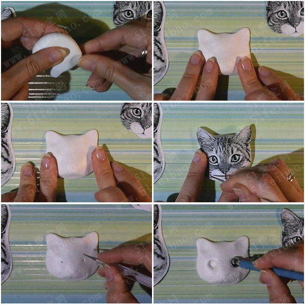 软陶动物饰品教程diy体雕塑橘猫造型