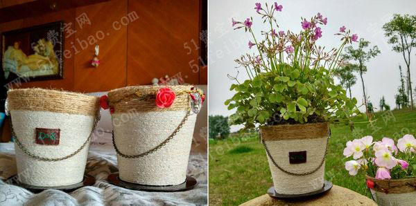 话梅糖果包装盒废品diy改唯美系植物花盆 - 废旧物品手工制作 - 51费