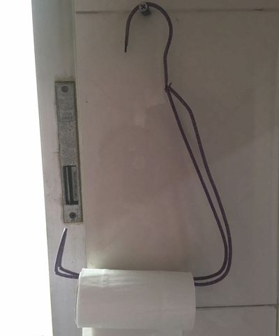 旧衣架利用变身DIY铁丝简易卫生纸架