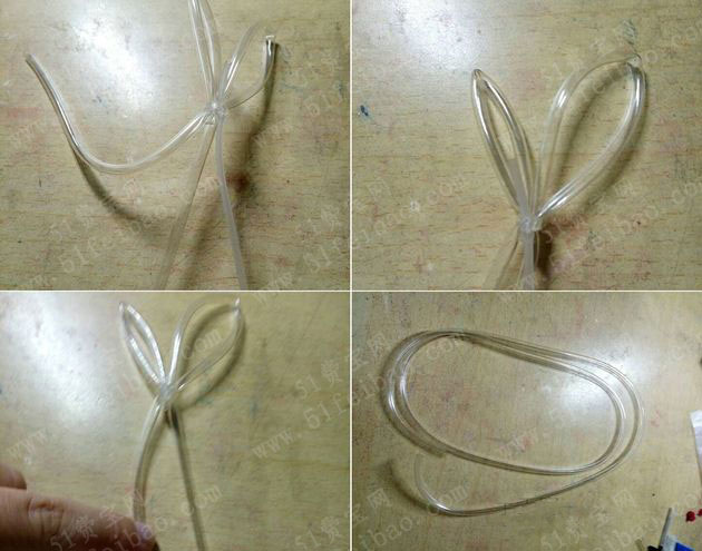 输液管手工编织作品输液管编小兔子挂件