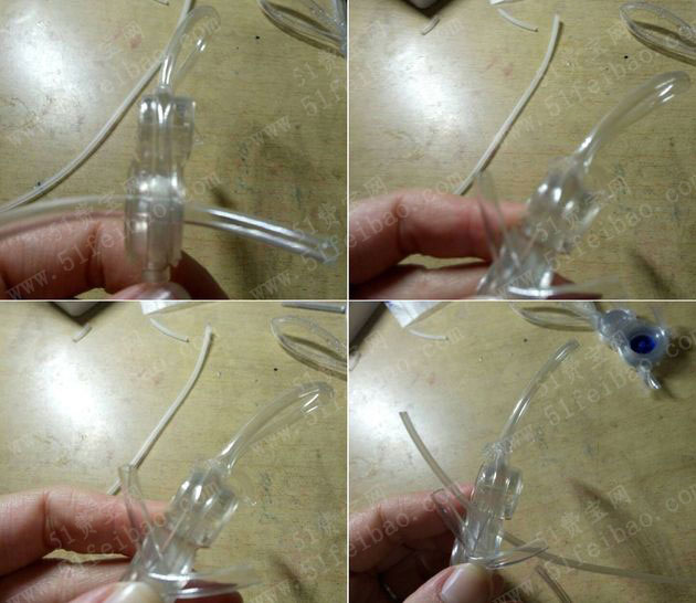 输液管手工编织作品:输液管编小兔子挂件