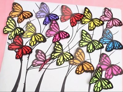 手工制作春天彩色蝴蝶3D装饰画