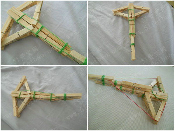 童年玩具diy自制木夹十字弓教学