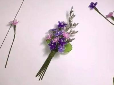 紫罗兰丝网花制作图解,diy丝袜紫罗兰胸花