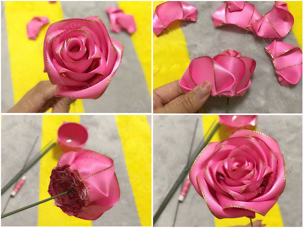美好家居装饰创意,手工制作丝带玫瑰花方法