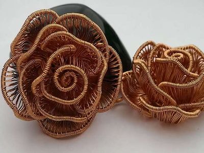 金属手工艺品,diy唯美金属丝绕线玫瑰花