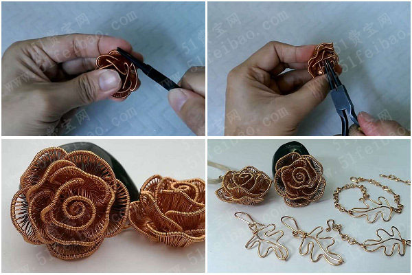 金属手工艺品,diy唯美金属丝绕线玫瑰花 - 手工小制作