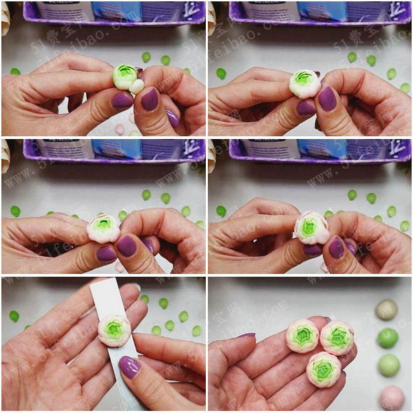 制作仿真花卉教程diy软陶手工花毛茛