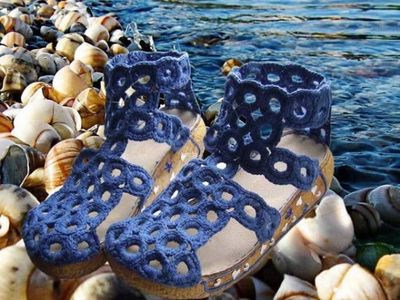 钩针编织夏日纱线凉鞋改造教程