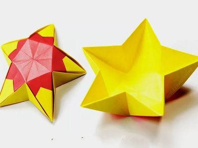 手工折纸五角星小盒分解教学