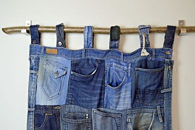 牛仔布碎布diy壁挂杂物品收纳袋/万能整理袋