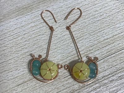 DIY金属丝绕线小蜗牛耳坠