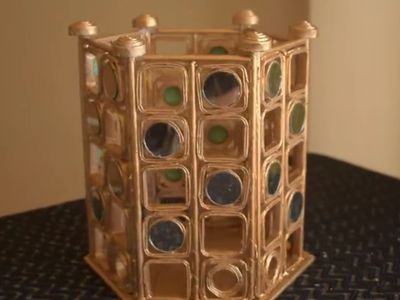 废弃纸制作DIY卷纸金色收纳篮
