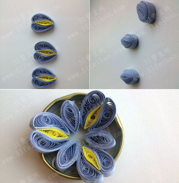 DIY可用于礼物盒装扮漂亮的衍纸花朵 - 手工小制作 - 51费宝网