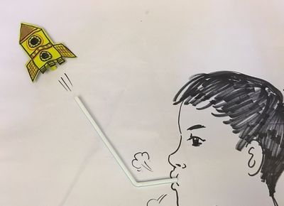 适合孩子的DIY吹气火箭发射玩具