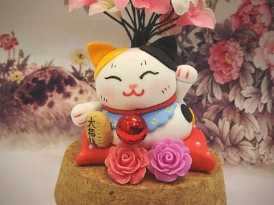 最可爱的DIY粘土招财猫宝宝新年吉祥物