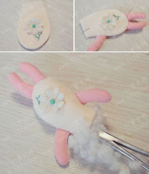 卡哇伊不织布老鼠填充布偶制作教程 - 手工小制作