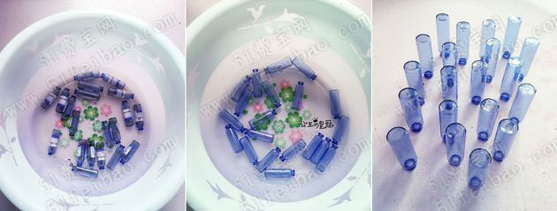 口服液玻璃瓶diy蓝精灵幸运星风铃