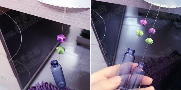 口服液玻璃瓶diy蓝精灵幸运星风铃