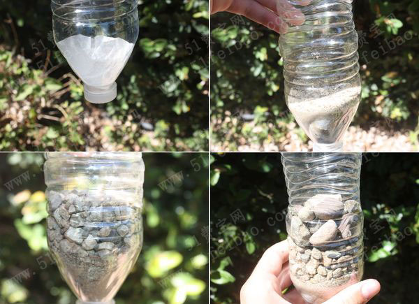 户外应急求生:diy矿泉水瓶滤水器教学 - 废物利用手工