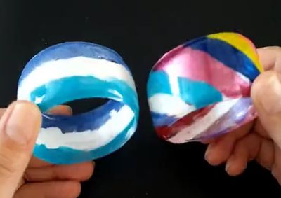 矿泉水瓶利用 DIY美丽手绘镯子