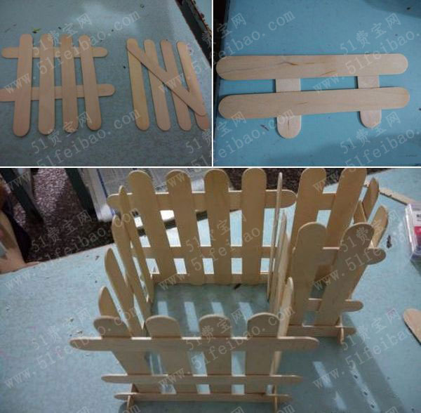 diy冰棍棒木头小屋笔筒制作详解