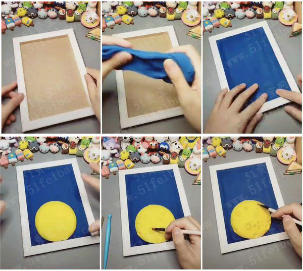 幼儿装饰画手工制作diy小王子粘土浮雕画的教程